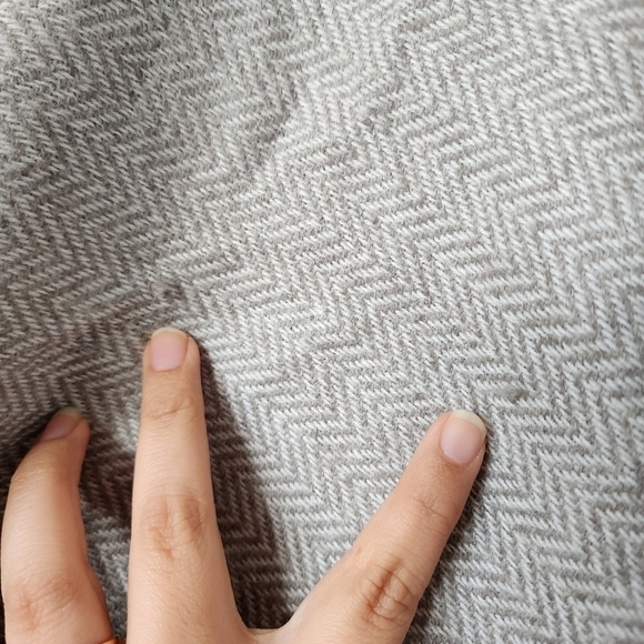 Barbour Tartan Open Front Poncho Cape Knit Woven Gray Winter Warm Minimalist OS - Picture 12 of 12